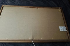 VTG Black Velvet Painting With Back-Lighted Windows 53×29” Signed “Ashbrook”1972