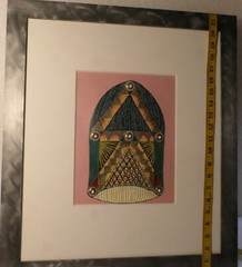 MARCUS CAIN PAINTING YEAR 2000 HELMET IN ORIGINAL CUSTOM METAL FRAMED