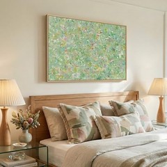 Framed Green Abstract Wall Art, Modern Canvas Prints 36″L x 24″W Green Colorful