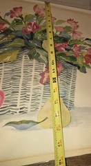 Original Suzanne Fraker Watercolor Painting Still Life Floral Basket Colorful