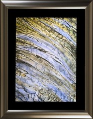 Original Arts Painting Landscape COLORFUL STONES REFLEX WATER Seascape Signed A4