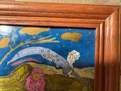 Toby Outsider Art „A Robed Female“Mixed Media Painting – Signed And Framed