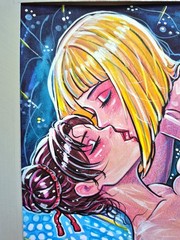 Original Anime Painting A4 Samui Tsunade Naruto Fan Art Watercolor LGBTQ OOAK