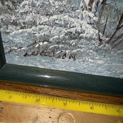 Winter Painting, By Woodson,Snow Barn In Forest..medium 12”/9.5”