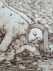 Haijing Chen Drawing Illustration Masterful FINE DETAILED Surrealism Listed 31″