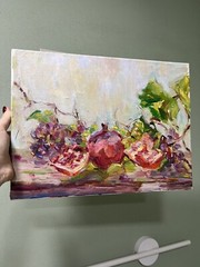 Pomegranate Oil Painting, Still life Pomegranate, Kitchen painting, Exotic Fruit