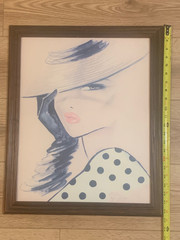 Signed Elegant Fashion Portrait by Recognized Artist Celia Margaret
