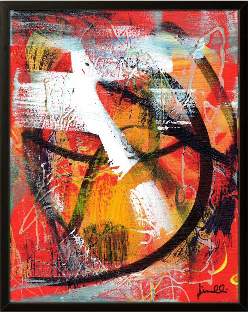 FINELLI ORIGINAL Abstract Painting High Art Modern Bold Color SIGNED COA G11J
