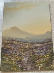 American West Landscape Watercolor Study Painting Thomas Moran Initialed TM