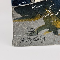 Anthony Star The Rosie Cornish Slate Art Ship Painting Signed 77 Mevagissey UK