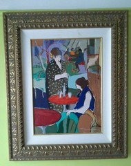 ORIGINAL ITZCHAK TARKAY HAND EMBELLISHED SERIGRAPH ON CANVAS