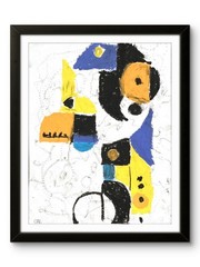 Original Pink Yellow Black Chaos Abstract Messy Modern Pop Art 11×14 on Paper