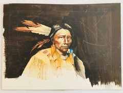 NATIVE AMERICAN INDIAN TRIBAL WATERCOLOR BY LISTED ARTIST WILLIAM LEE HILL