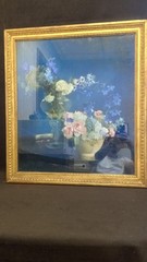 Laura Coombs Hills Original Pastel Painting Flower Vases Heavy Gilded Frame