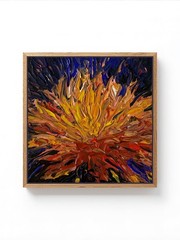 „ROSES“ size 7.9×7.9 in, floral abstract acrylic paintings on canvas original