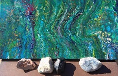 River of Dreams 10X20 Original Abstract Acrylic Pour Painting Fluid Art