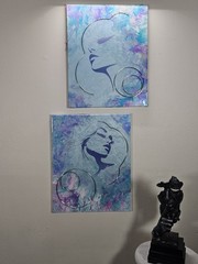 Lg 2 Piece Dutch Pour w/3D accents In chrome Titled, Besties. 16×20 times 2