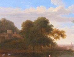Pierre-Henri De Valenciennes Neoclassical Landscape Painting Bathers Italy