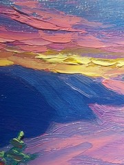 Original Acadia National Park Landscape 6×8 Oil on Paper Sunset Mountain River