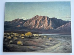 ANTIQUE CALIFORNIA LANDSCAPE PAINTING DESERT SAN JACINTO SIGNED JAY SCHMIDT