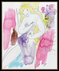 LINDA LE KINFF Original Acrylic PAINTING Female Portrait Signed Framed Artwork