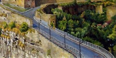 Oil painting Old fortress, Kamianets-Podilskyi Ukrainian painter original art