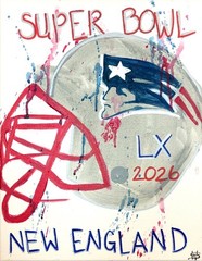 Football super bowl 2026 modern sports art painting 14X11 canvas abstract