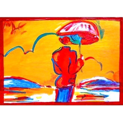 7Pcs PETER MAX Liberties Heart signed Pop Art Cads Set Acrylic Hand Painting NEW