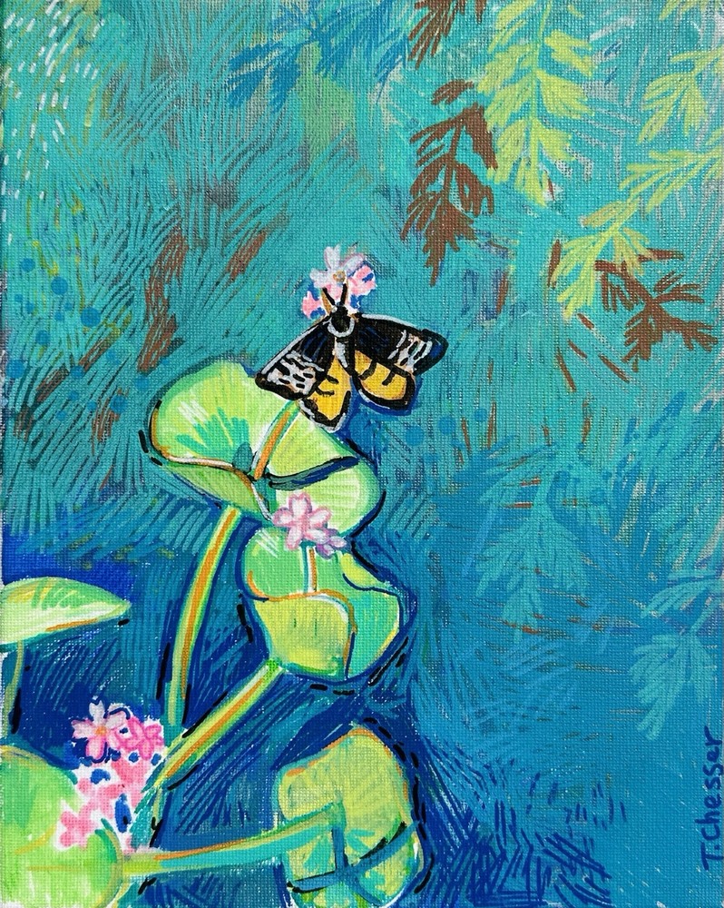 Original Acrylic Painting On Canvas 8×10 Butterfly Nature Artist Tiffany Chesser