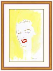Tony Curtis Original Pochoir Acrylic Painting Marilyn Monroe Signed Framed Art