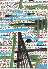 ACEO ATC CARD „Cartography 2“ REASOR Original Abstract Painting 2.5×3.5