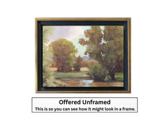 Jeff Love Original Oil Painting Art Peaceful Pastoral Tonal River Tree Landscape