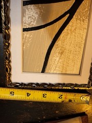 5×7 Ornate VTG gold frame featuring an Asian-inspired abstract Acrylic Painting