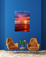 Abstract Seascape original acrylic painting „Sunset in Heaven“,36x48x1.5″