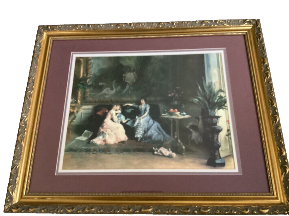Listed Artist Gustave Léonhard De Jonghe”3 generations” (1829-1893)ornate frame