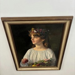 Classic Portrait Oil Painting „Lemon Peel“ Authentic Large Art