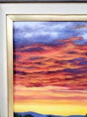 2009 Signed/Framed „Sunset“ Oil Painting by Martin Pavletich/Orange Red/Yellow