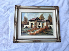GUIDO BORELLI, Oil Painting, Italian Countryside, Signed & Frame