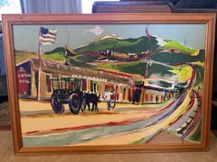 Taos NM Artist Lloyd Rivera 2005 Acrylic On Canvas Board Painting “Camino Real…”