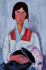 Framed Modigliani’s Gypsy Woman Repro, Quality Hand Painted Oil Painting 8x12in