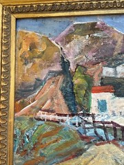 JACOB EISENSCHER PAINTING ISRAEL AUSTRIA MODERNIST LANDSCAPE FAMOUS LISTED RARE