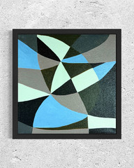 Original Abstract Mid Century Modern Acrylic Painting on Canvas 8×8 Wall Art