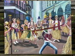 Mardi Gras Limbo K C JONES Painting French Quarter New Orleans Louisiana Art