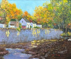 Hon Eng (American, 20th/21st C.) Oil On Canvas Impressionist Landscape Painting