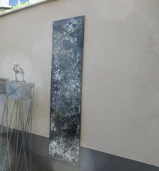 Abstract painting black/white 160×40 cm texture art-pastos acrylic canvas picture
