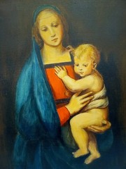 After Raphael ‚Madonna del Granduca‘ oil painting framed unsigned Keller frame