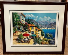 KERRY HALLAM Cap d’Azur Hand Signed AP Serigraph-Matted & Framed