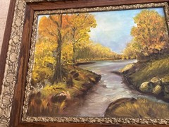 E. Springer VTG Oil Autumn Impressionism Gilded Wood Frame 1977 BREATHTAKING!