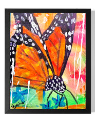 Guajardo Art: Monarch Drinking 14X11 Original Canvas Signed Expressionism