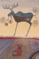 Alan SYLIBOY “ Man Smoking Pipe “ Canvas Native Art Indigenous Mi’kmaq Home Gift